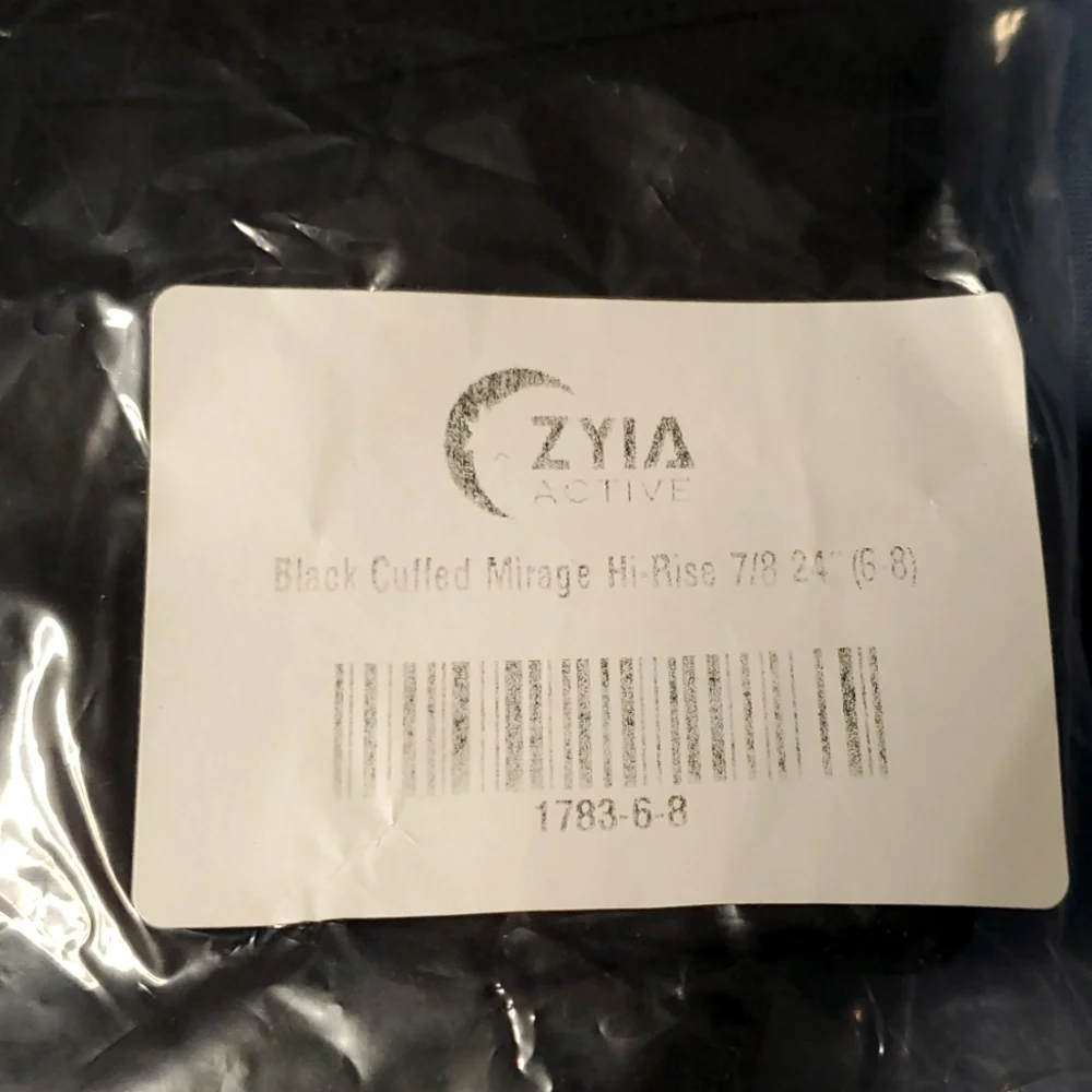 NWT Zyia Black Cuffed Mirage Mid-Rise 7/8 24" - 6-8 - Picture 7 of 9